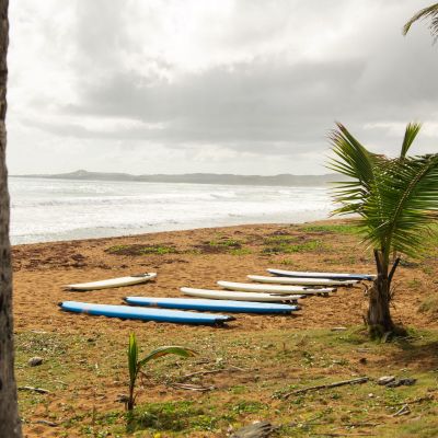 a bench in front of a body of water